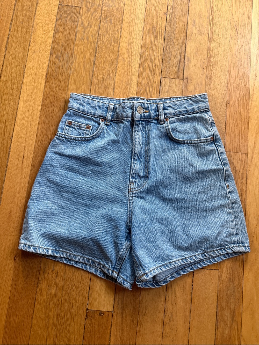 Zara high waisted denim shorts